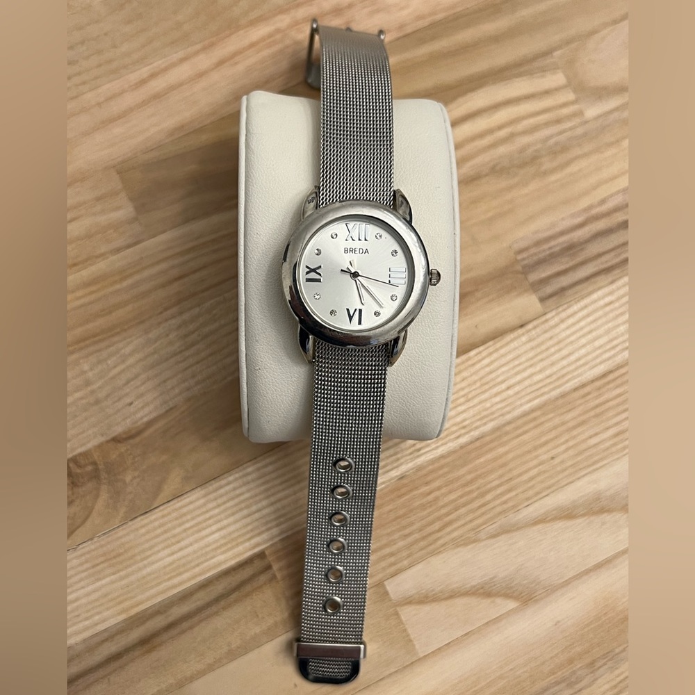 Breda Ladies Watch Stainless Steel Mesh Bracelet Adjustable Lightweight Modern